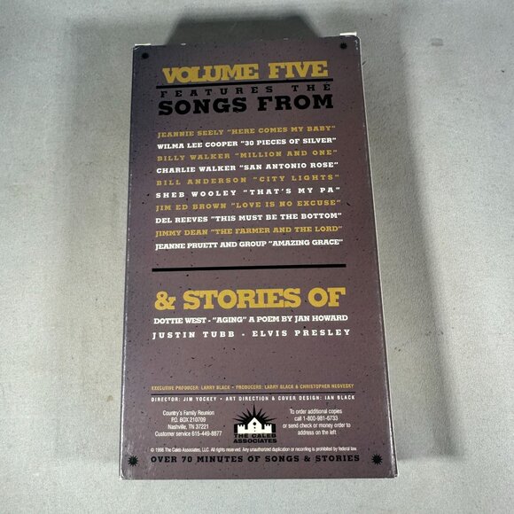 Countrys Family Reunion Volume 5 VHS Country Music Legends & Song Stories - Picture 2 of 3